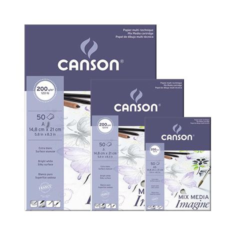 Blok szkicowy Canson Mix Media Imagine A5/50/200g biały - 2